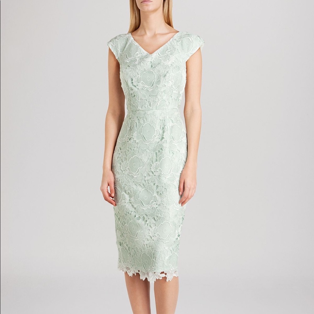 Ted Baker Womens Velmia V Neck Fitted Lace Dress